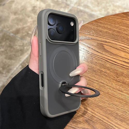 For Magsafe Metal Car Holder Ring Phone Case for Iphone 17 Pro Max 17 Air 16 15 Pro 14 13 12 11 Magnetic Bumper Back Cases Cover