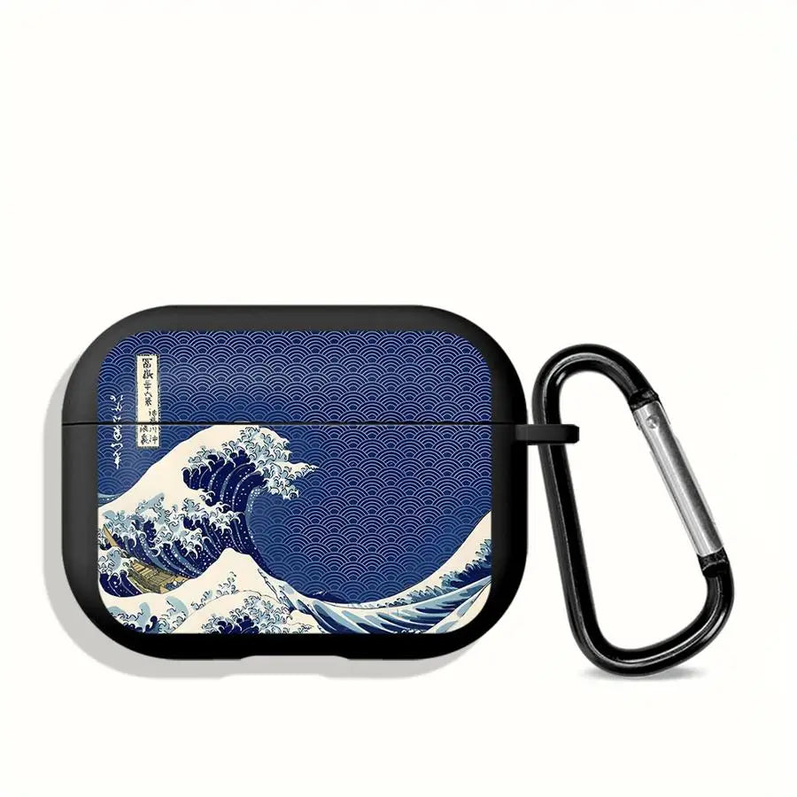 Cartoon Ocean Tsunami Earphone Cases Cover Case for Airpods 3 2 4 1 Pro3 Pro Pro2